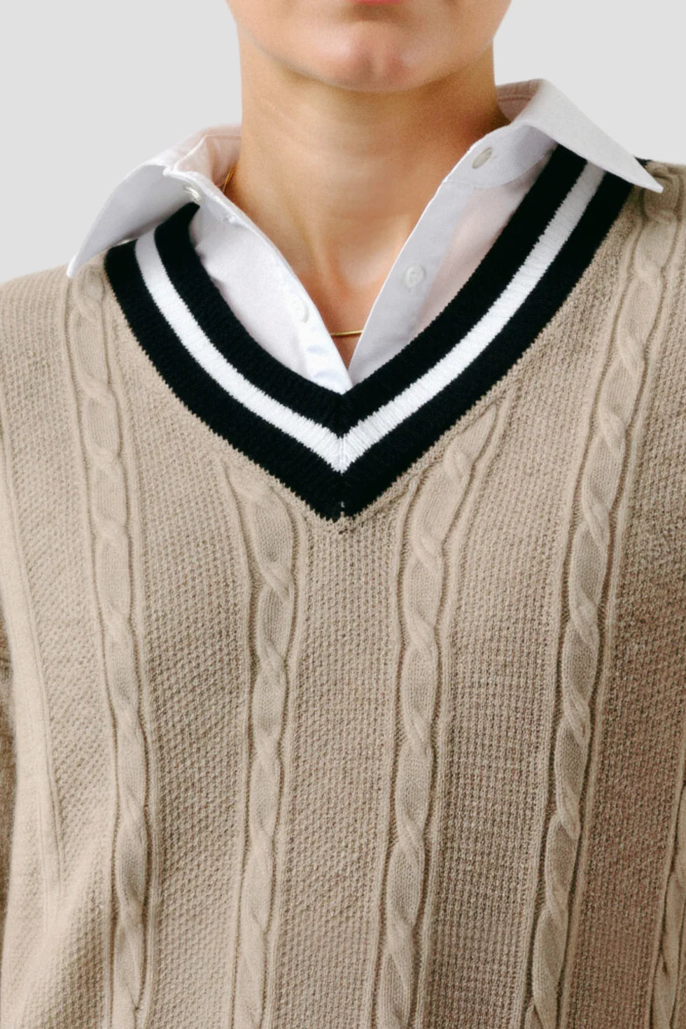 V-neck knitted sweater