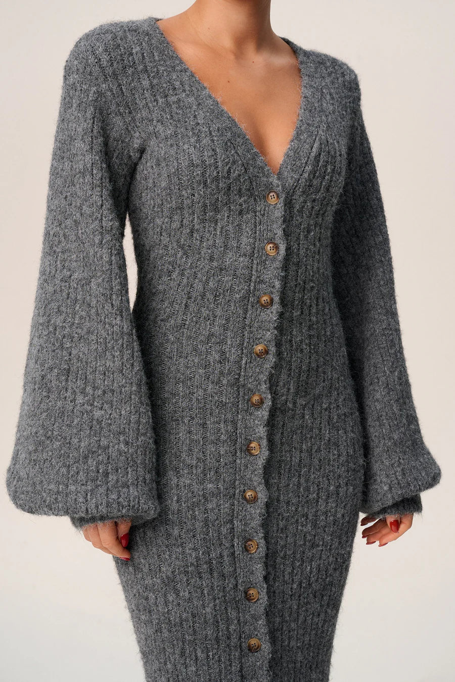 Long cardigan with buttons