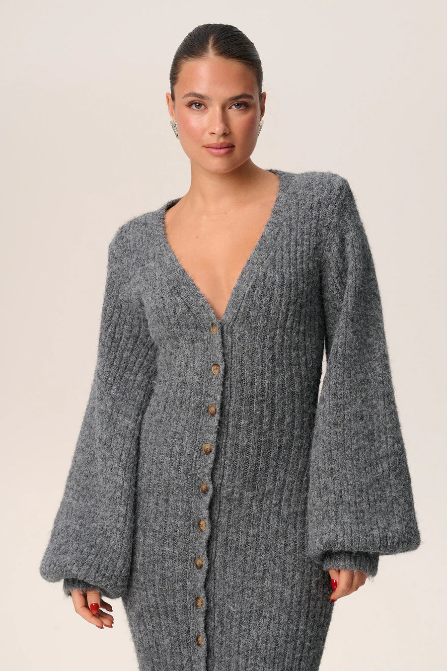 Long cardigan with buttons