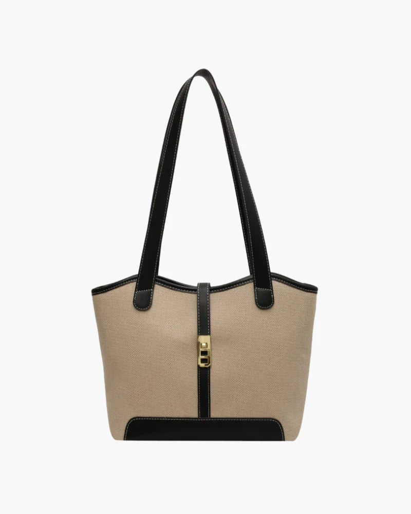 Structured embossed shoulder bag