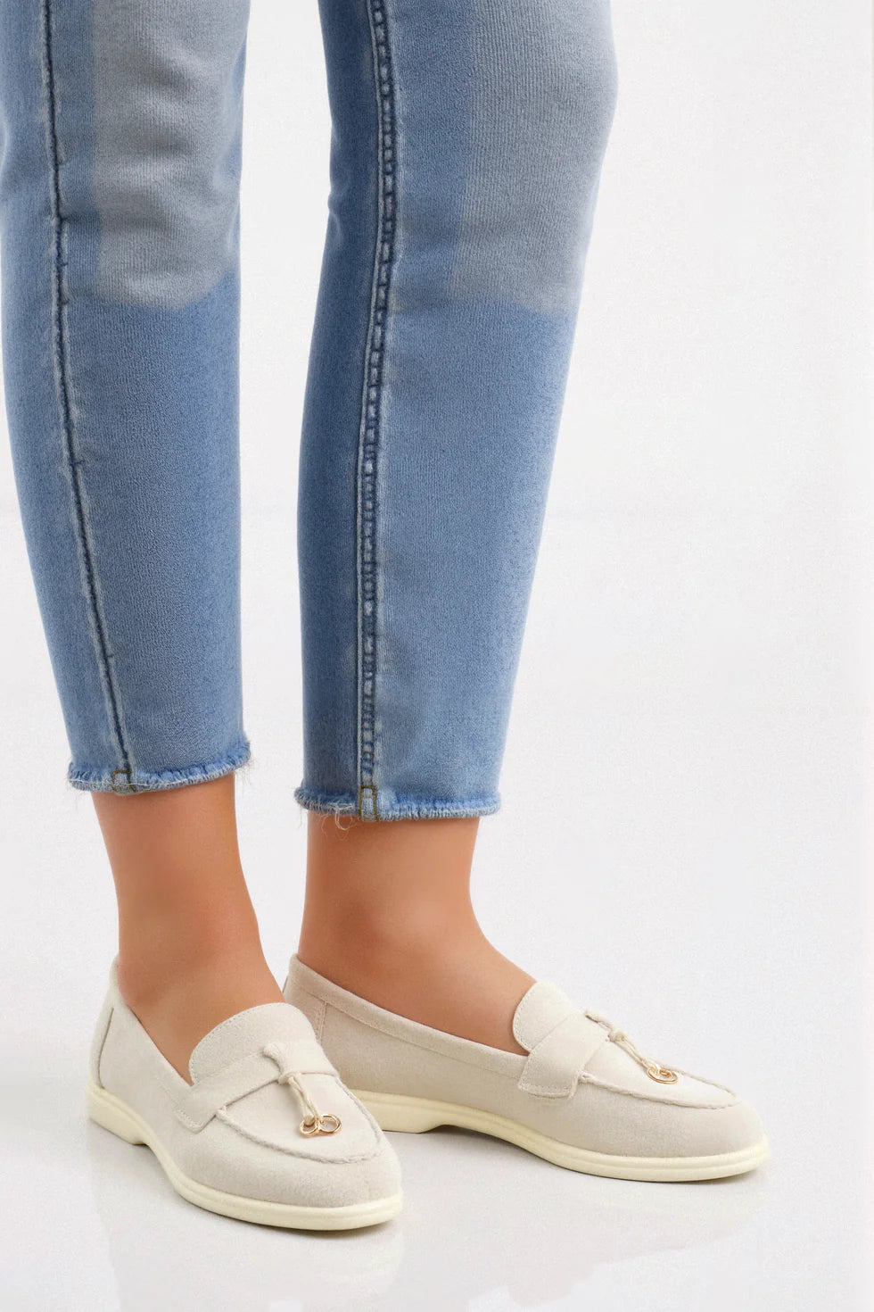 Beige Leather Loafer