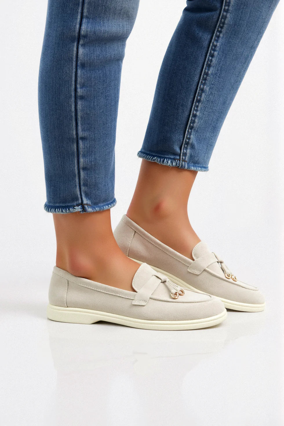 Beige Leather Loafer