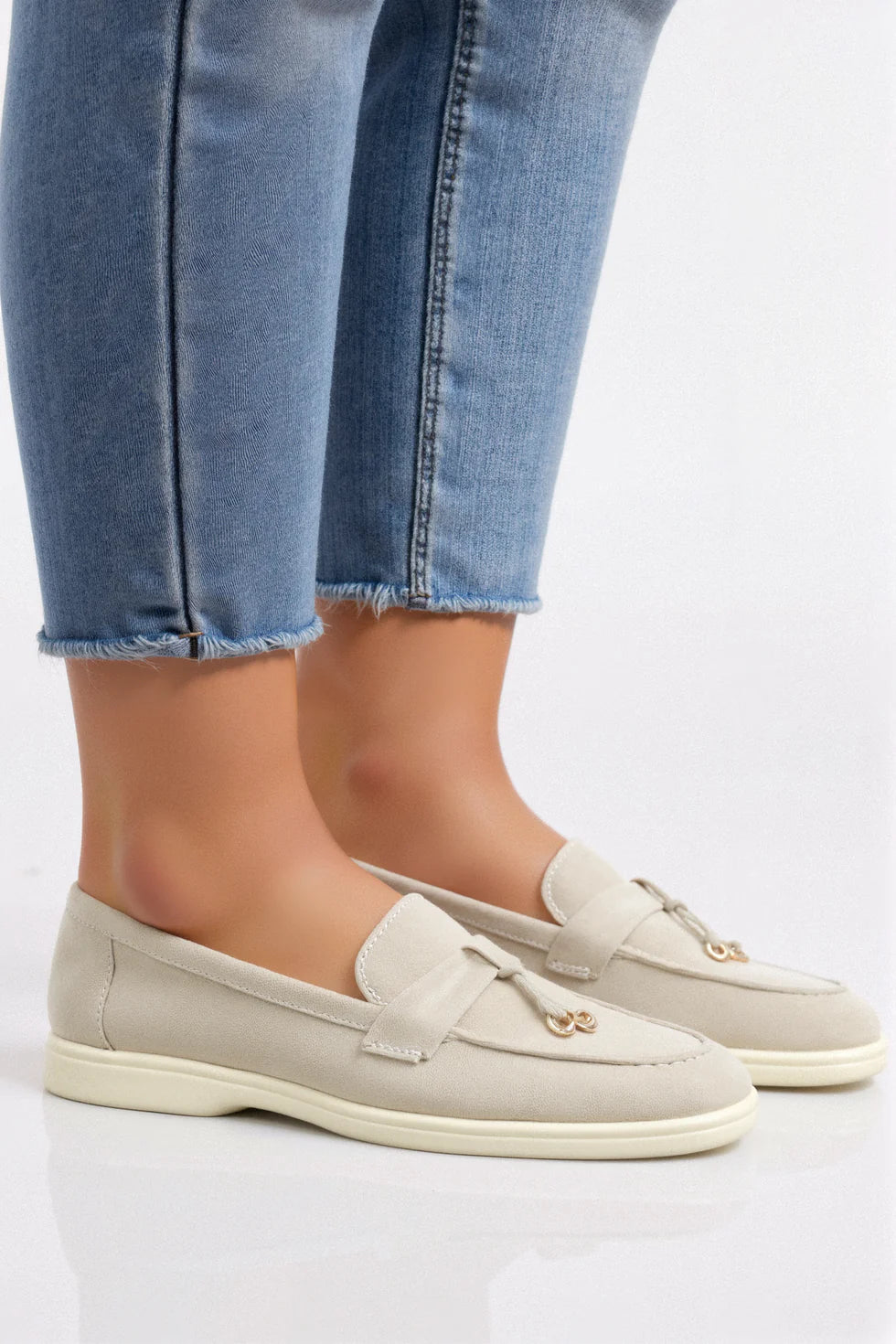 Beige Leather Loafer