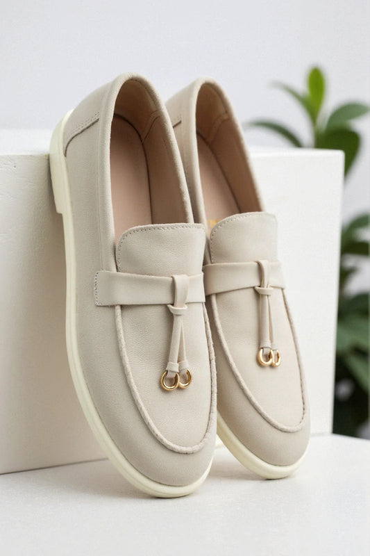 Beige Leather Loafer