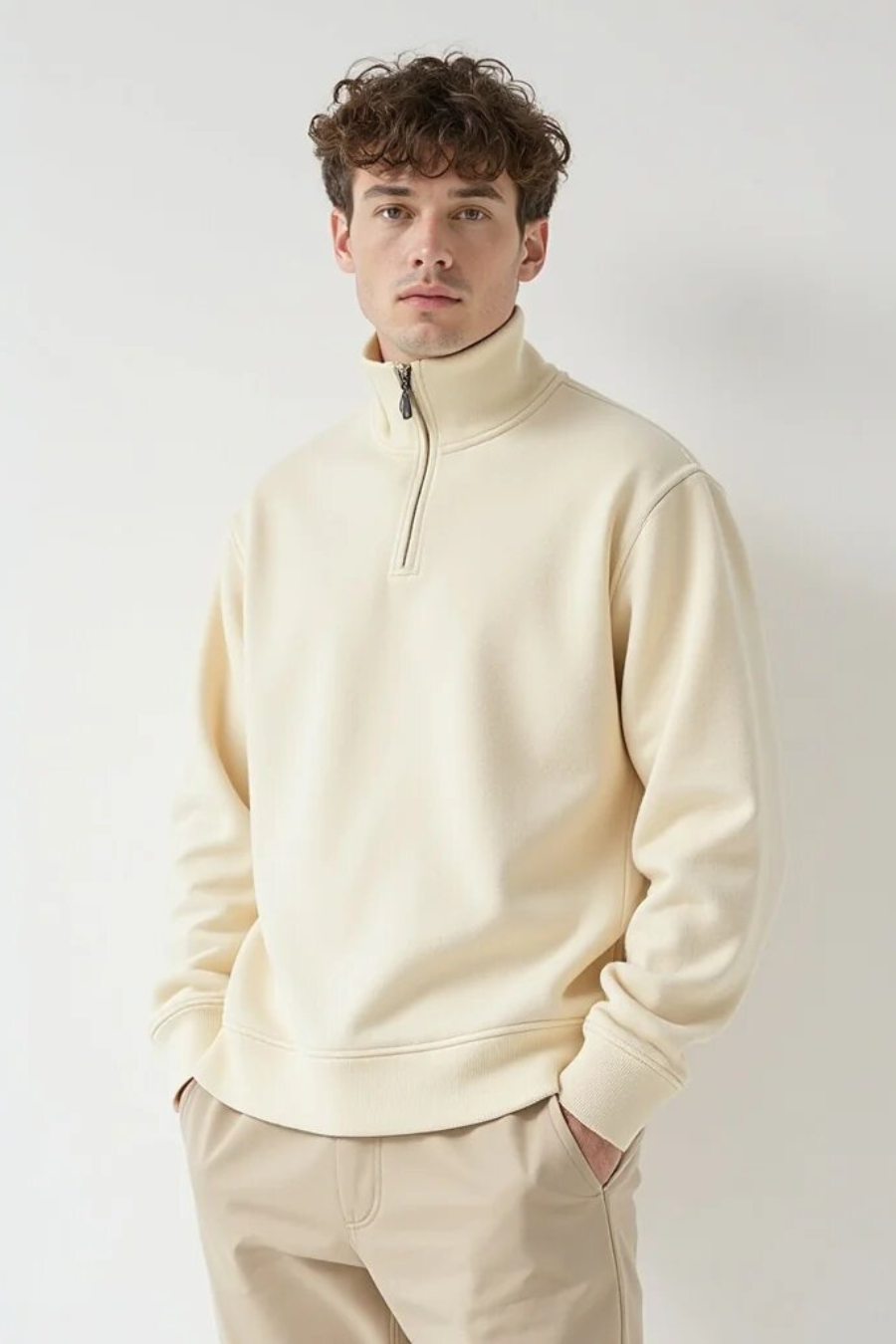 Minimal zip-up sweatshirt